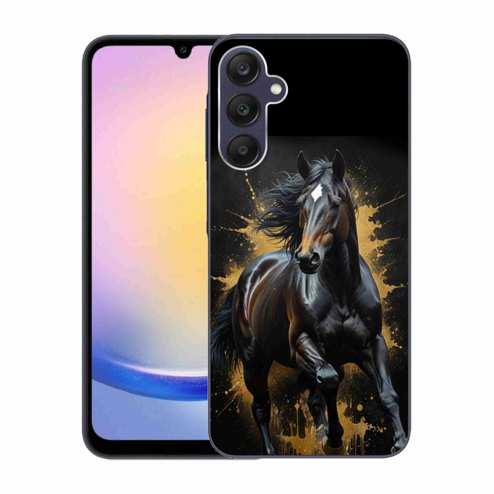 Gélový kryt mmCase na Samsung Galaxy A25 5G - elegantný čierny žrebec
