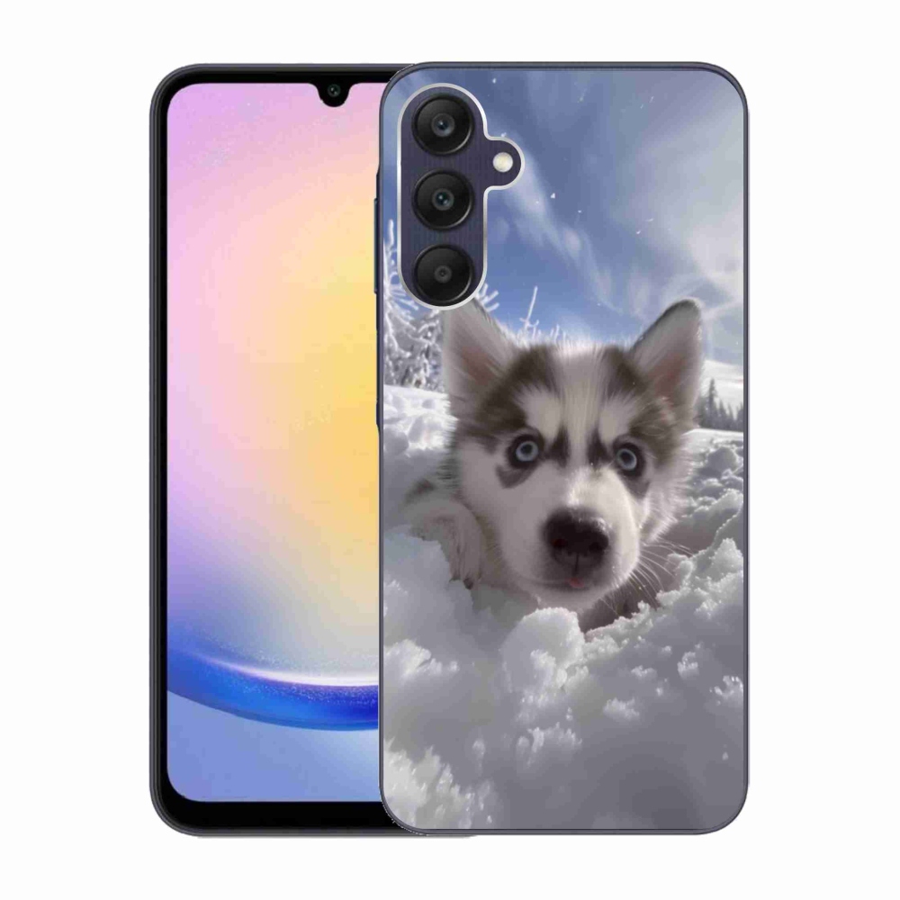 Gélový kryt mmCase na Samsung Galaxy A25 5G - husky v snehu