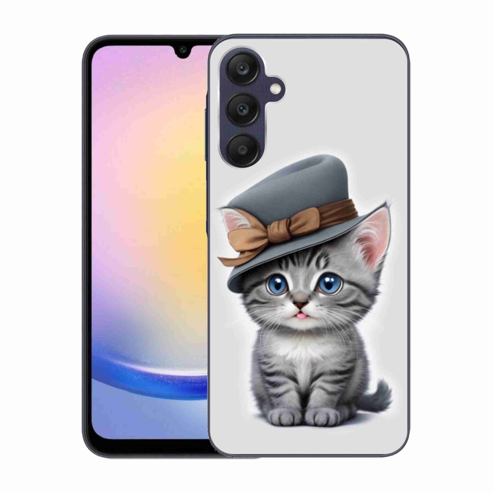 Gélový kryt mmCase na Samsung Galaxy A25 5G - mačiatko s klobúkom