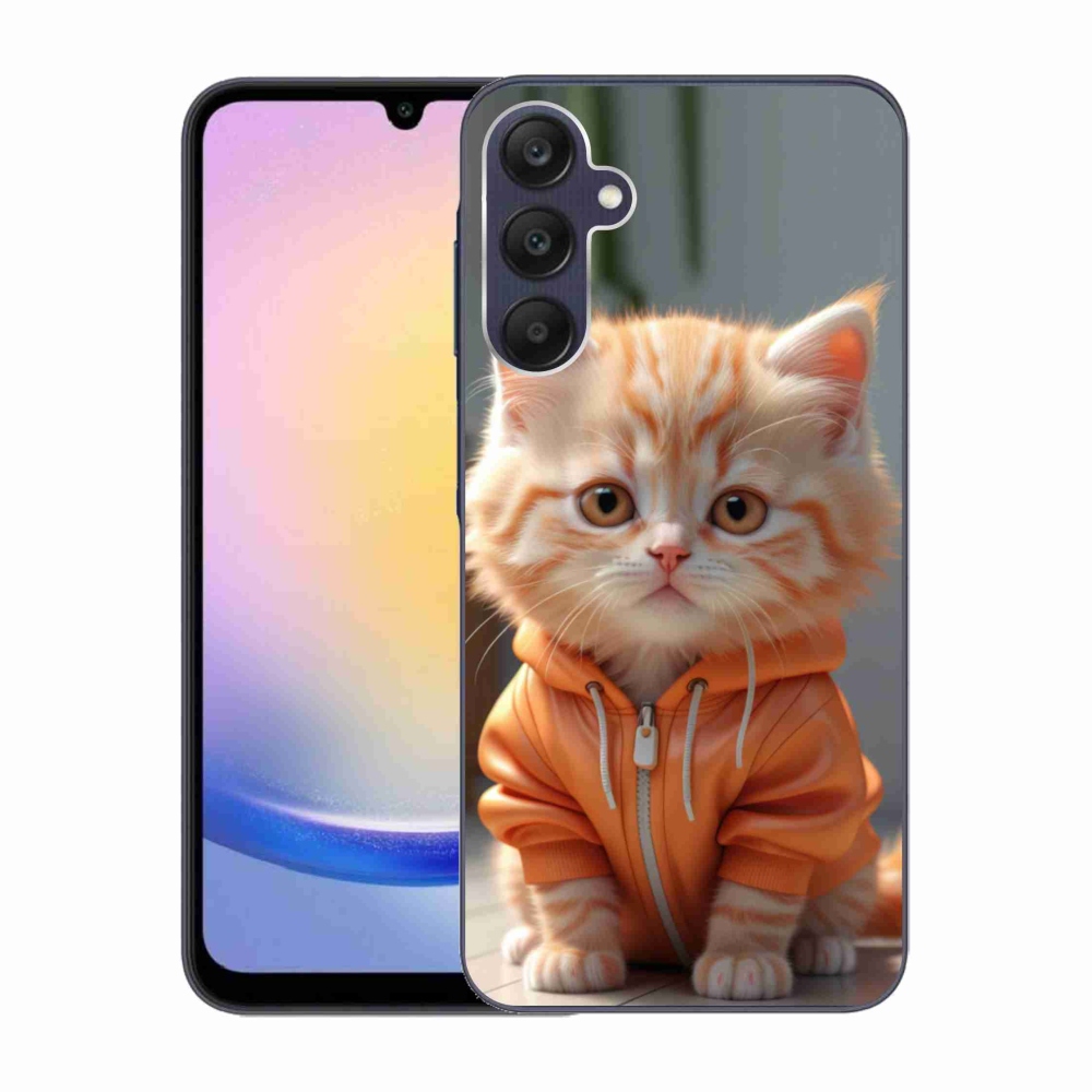 Gélový kryt mmCase na Samsung Galaxy A25 5G - mačiatko v mikine