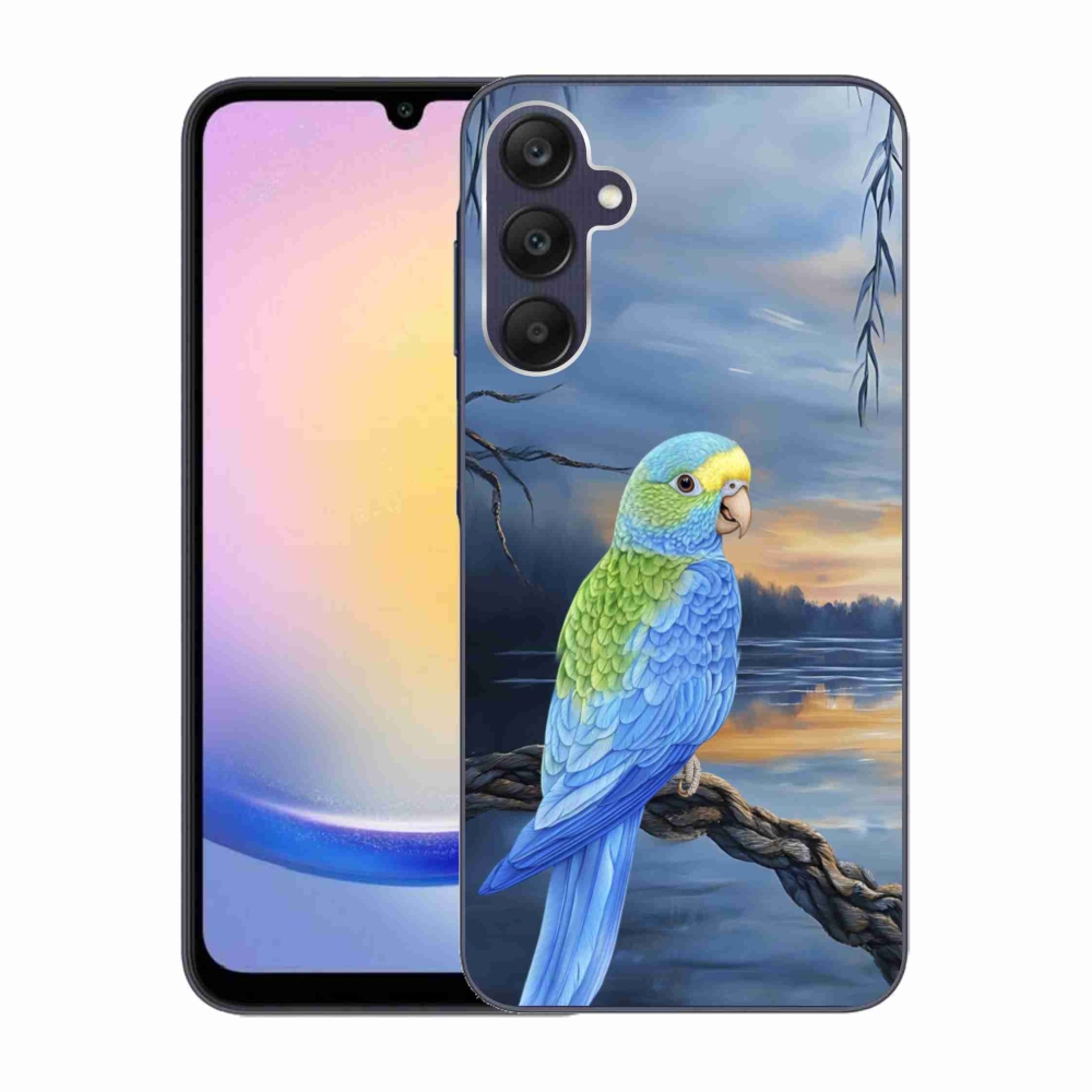 Gélový kryt mmCase na Samsung Galaxy A25 5G - modrý papagáj