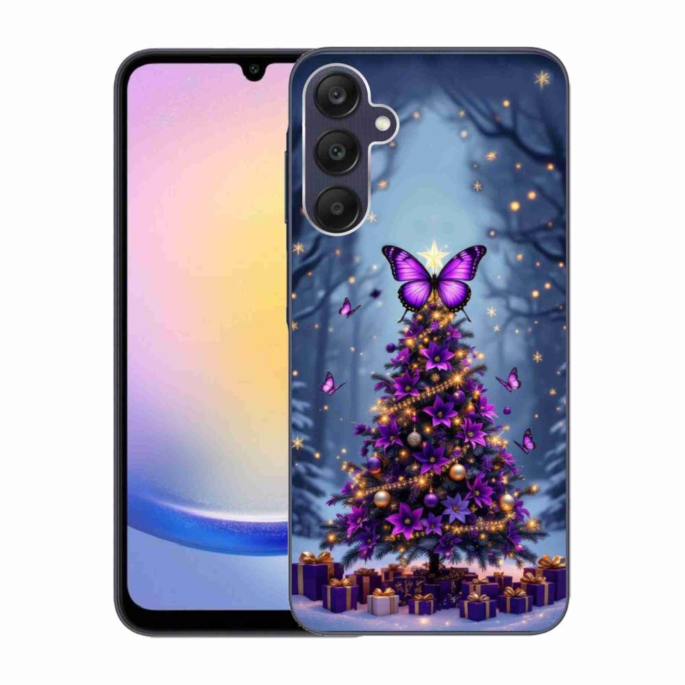 Gélový kryt mmCase na Samsung Galaxy A25 5G - motýlí vianočný stromček