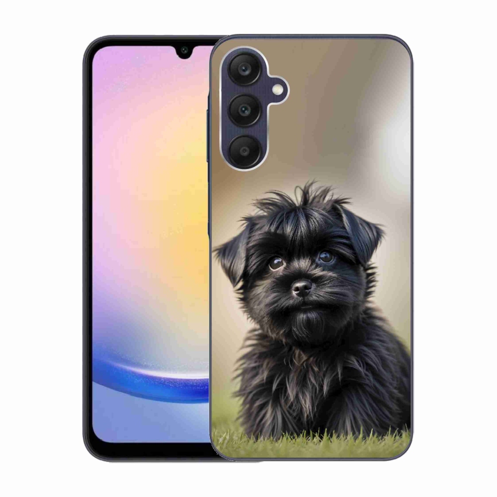 Gélový kryt mmCase na Samsung Galaxy A25 5G - roztomilý čierny psík