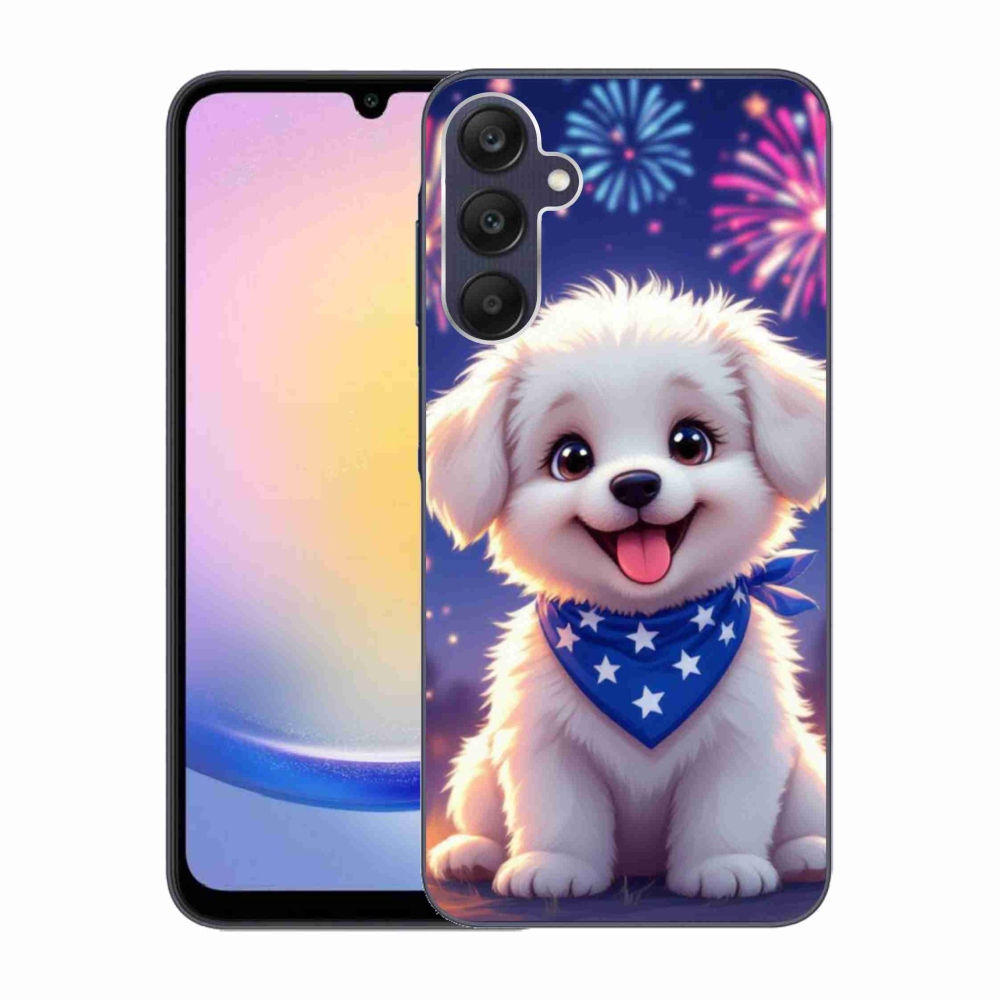 Gélový kryt mmCase na Samsung Galaxy A25 5G - slávnostné šteňa