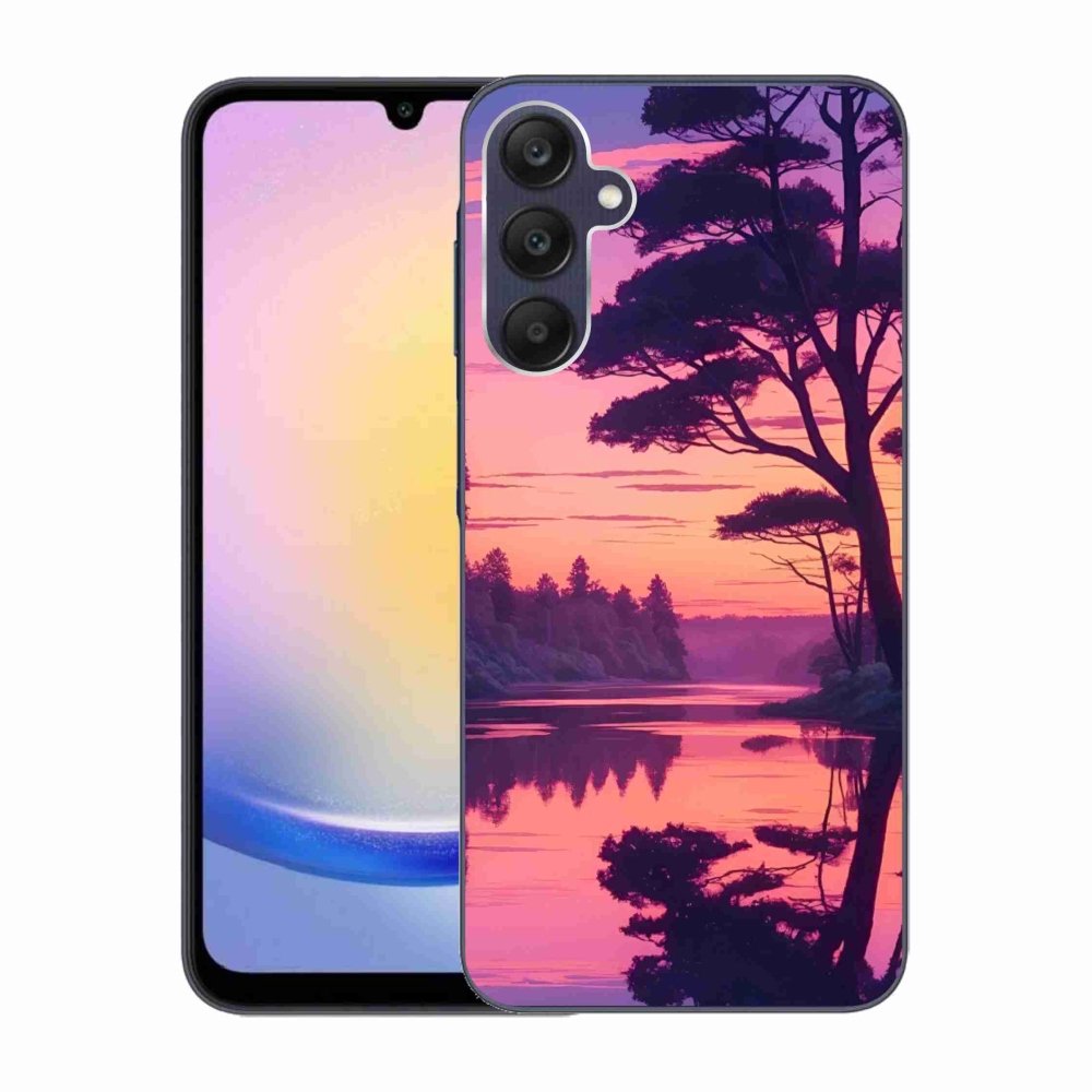 Gélový kryt mmCase na Samsung Galaxy A25 5G - západ slnka nad jazerom