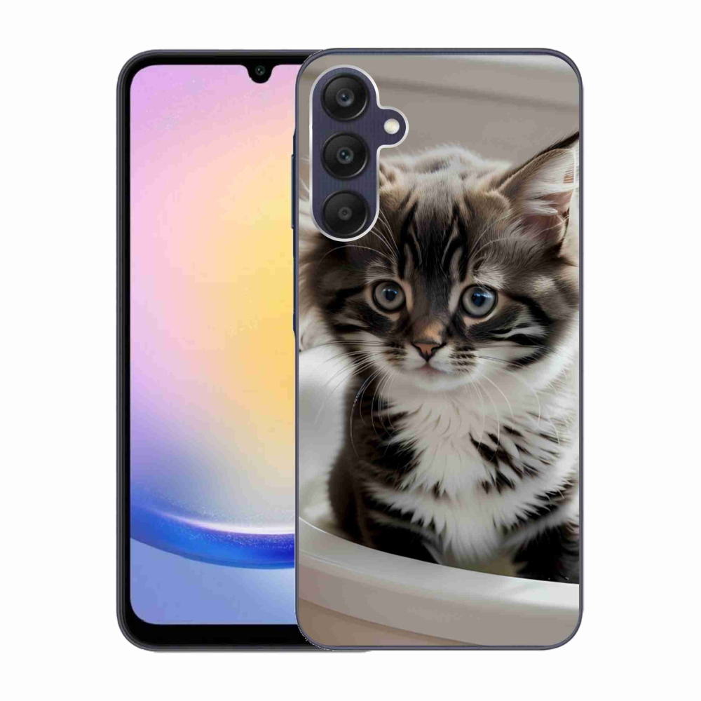 Gélový kryt mmCase na Samsung Galaxy A25 5G - zvedavé mačiatko
