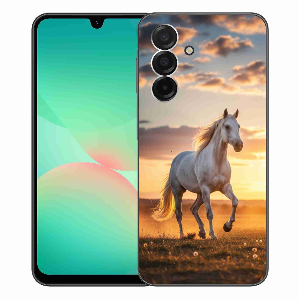 Gélový kryt mmCase na Samsung Galaxy A26 5G - bežiaci biely kôň 2