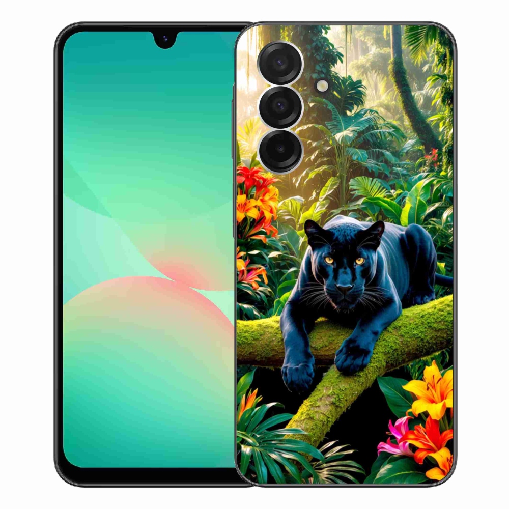 Gélový kryt mmCase na Samsung Galaxy A26 5G - čierny panter v džungli
