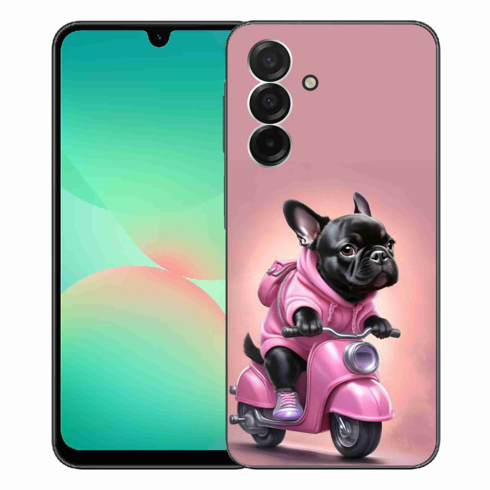 Gélový kryt mmCase na Samsung Galaxy A26 5G - francúzsky buldoček na skútri
