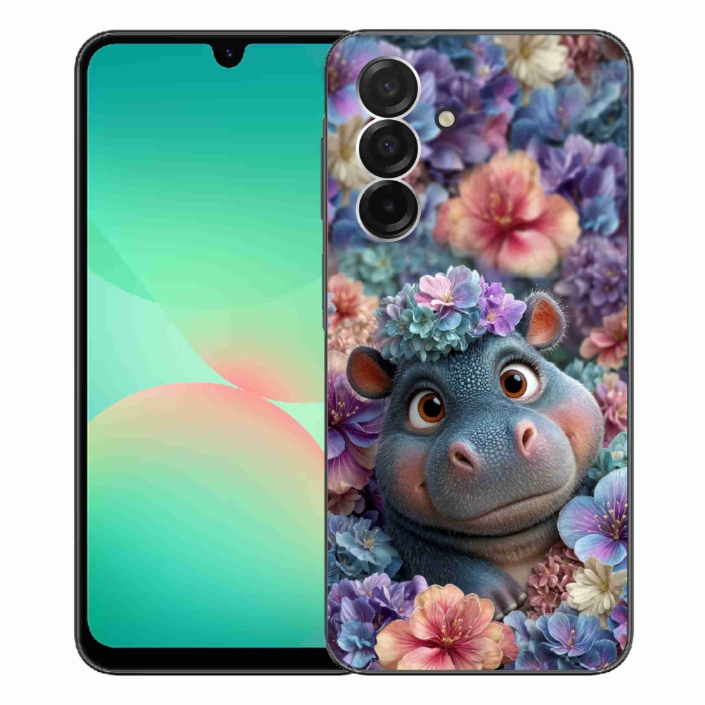 Gélový kryt mmCase na Samsung Galaxy A26 5G - hrošík v kvetoch