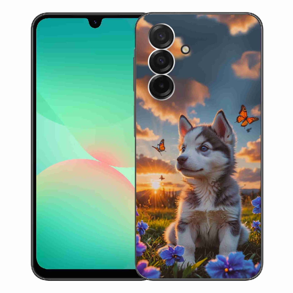 Gélový kryt mmCase na Samsung Galaxy A26 5G - husky pri západe slnka