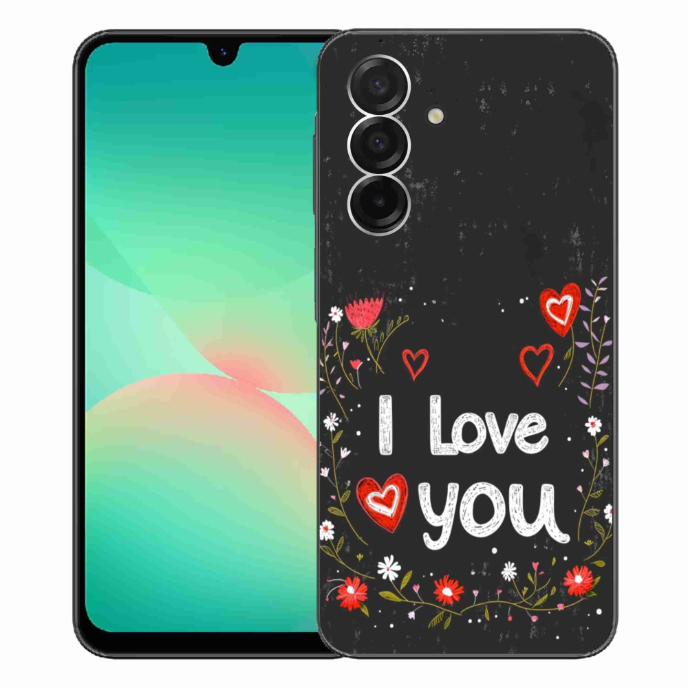 Gélový kryt mmCase na Samsung Galaxy A26 5G - I love you čierne pozadie