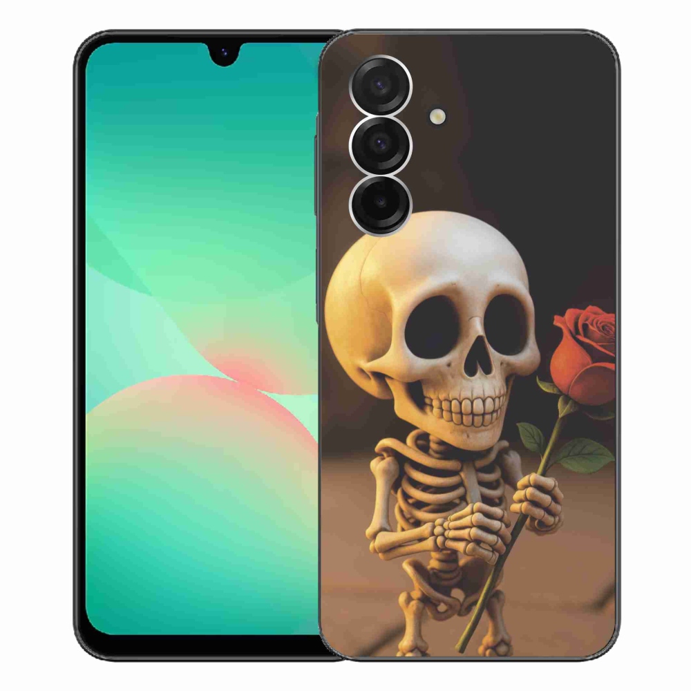 Gélový kryt mmCase na Samsung Galaxy A26 5G - kostlivec s ružou