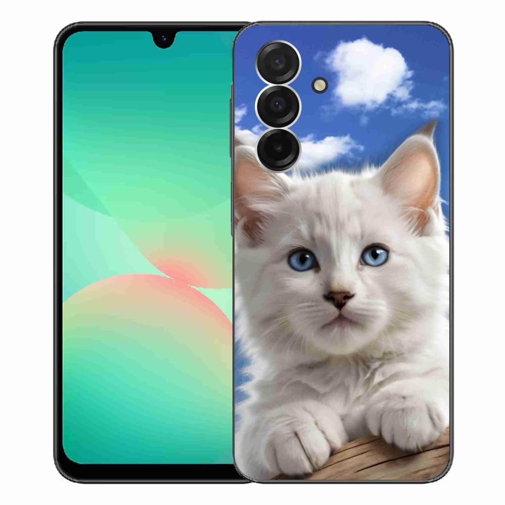 Gélový kryt mmCase na Samsung Galaxy A26 5G - mačiatko a oblaky