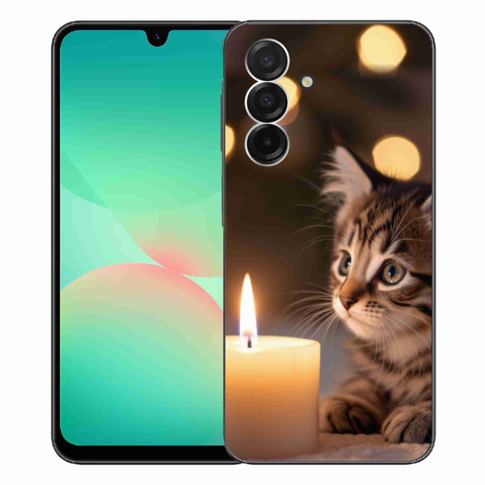 Gélový kryt mmCase na Samsung Galaxy A26 5G - mačiatko a sviečka
