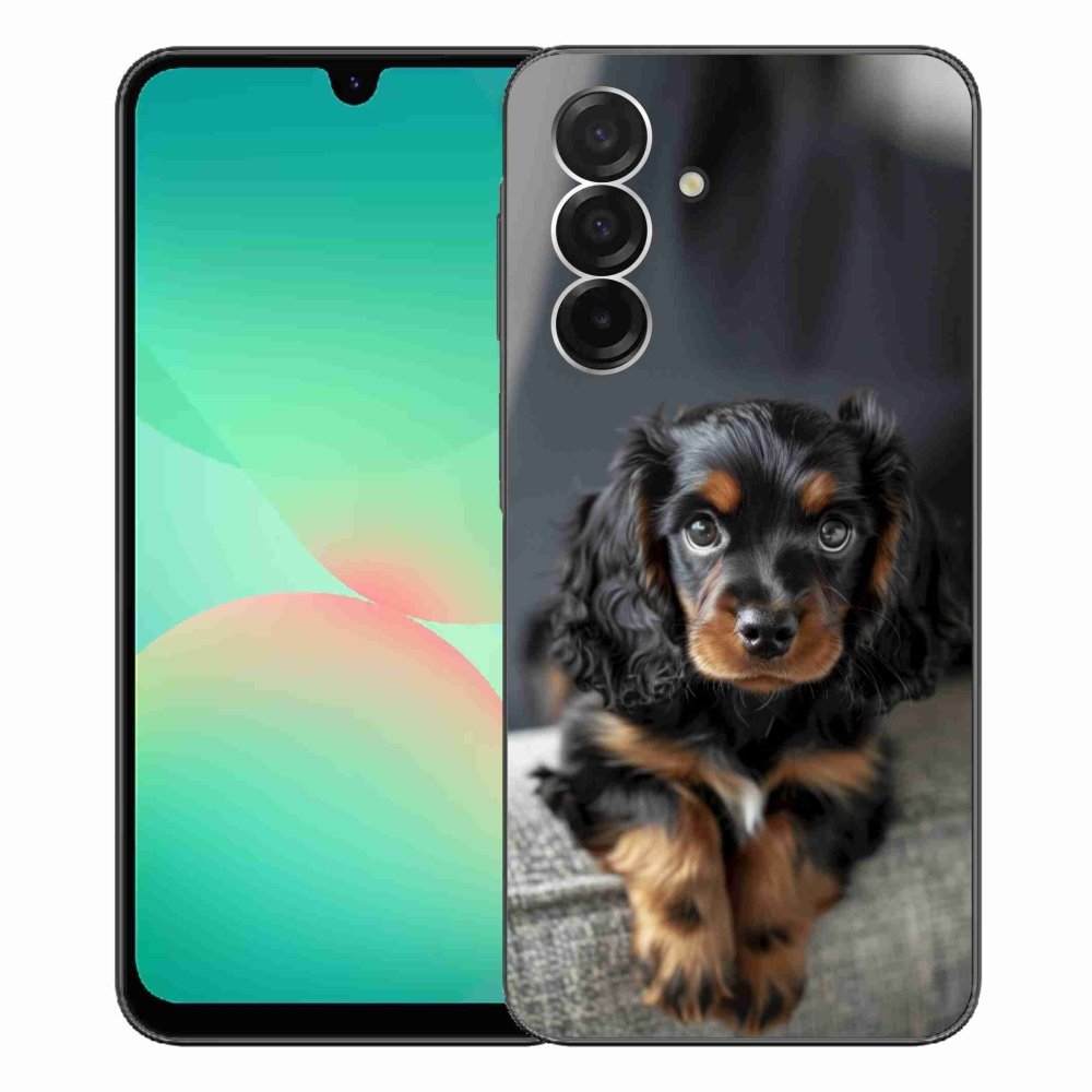 Gélový kryt mmCase na Samsung Galaxy A26 5G - roztomilý dlhosrstý jazvečík