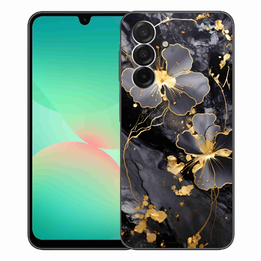 Gélový kryt mmCase na Samsung Galaxy A26 5G - zlaté kvety