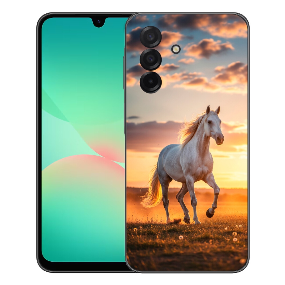 Gélový kryt mmCase na Samsung Galaxy A27 5G - bežiaci biely kôň 2
