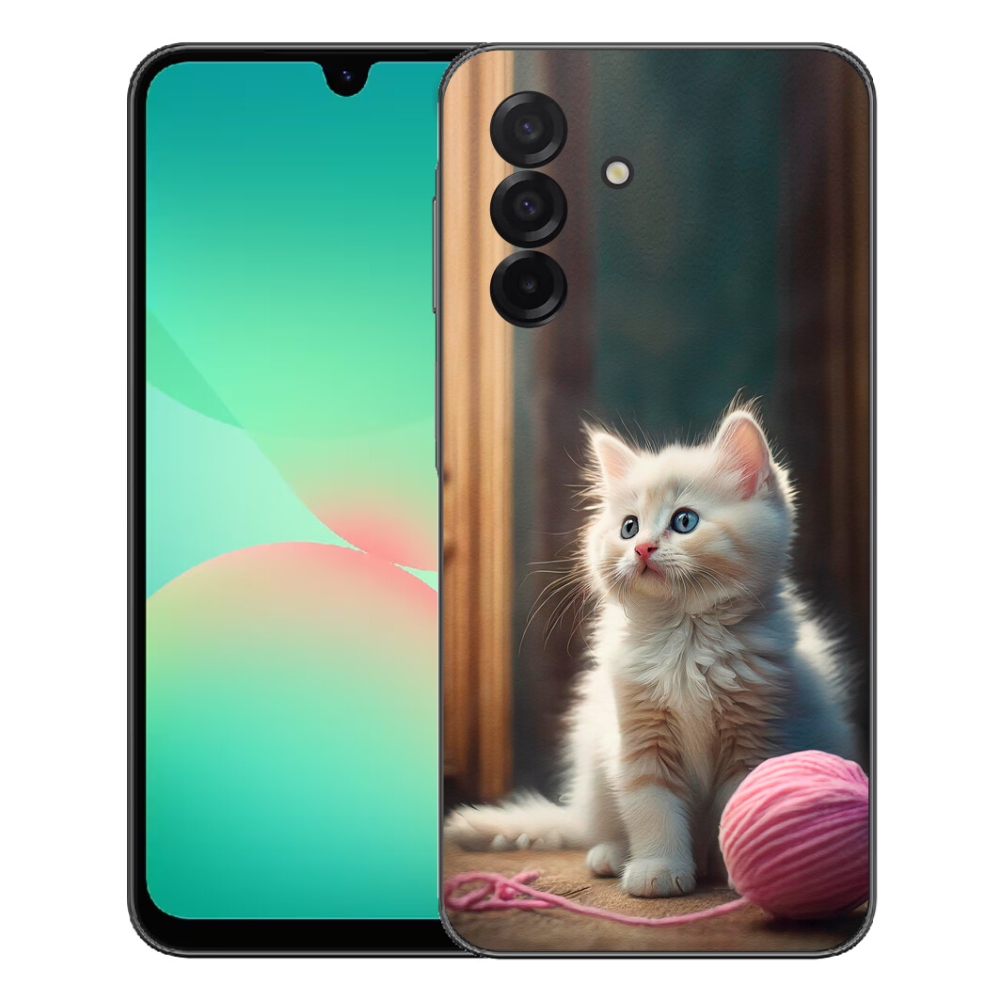 Gélový kryt mmCase na Samsung Galaxy A27 5G - biele mačiatko 2