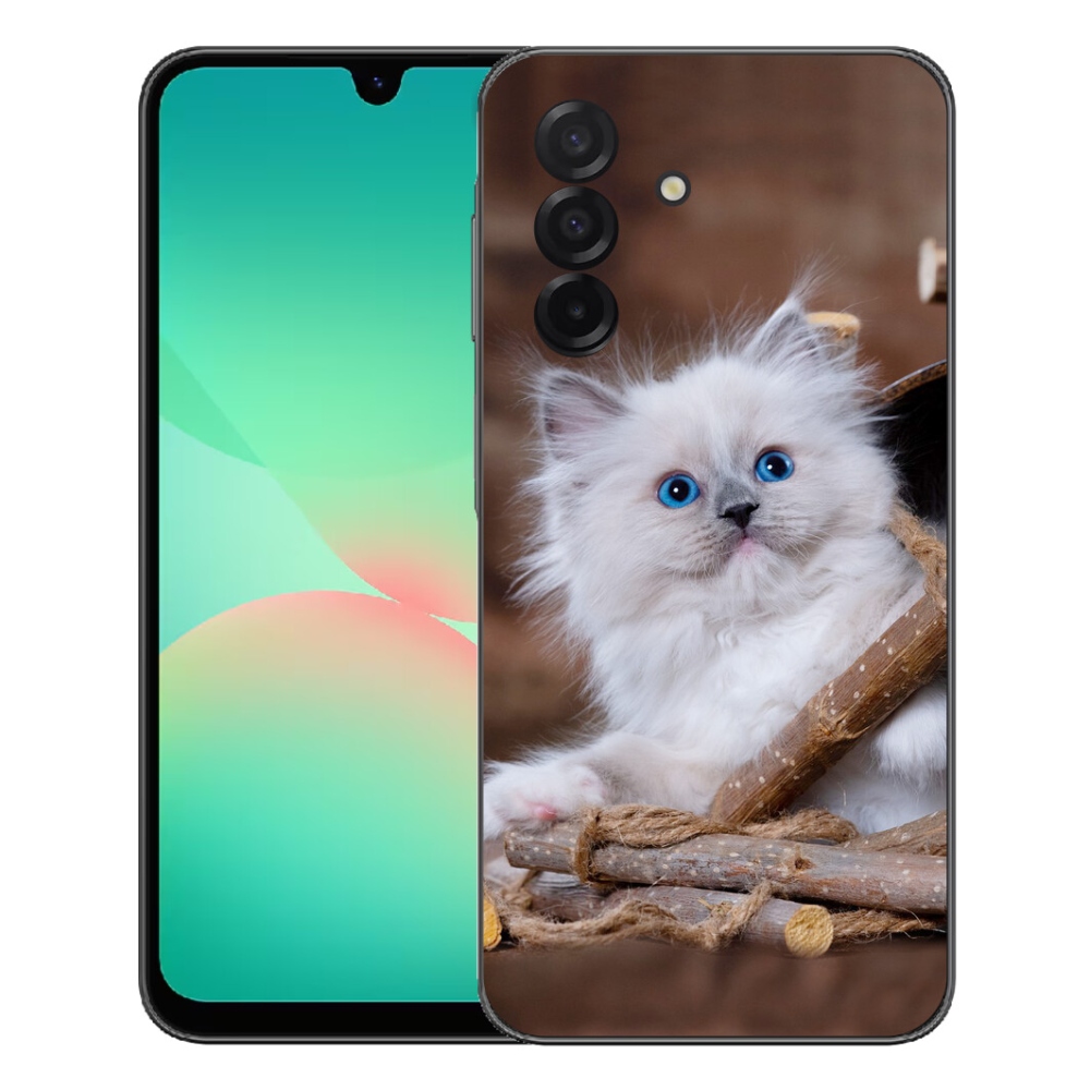 Gélový kryt mmCase na Samsung Galaxy A27 5G - biele mačiatko