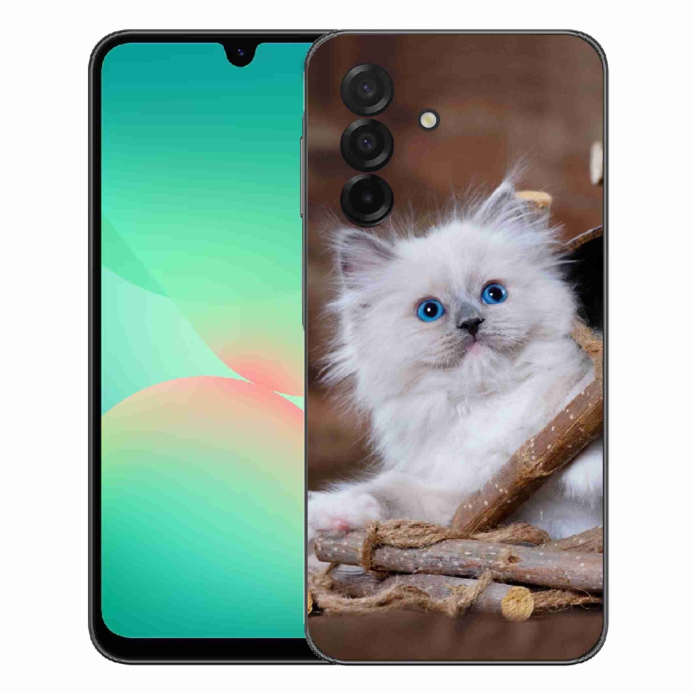 Gélový kryt mmCase na Samsung Galaxy A27 5G - biele mačiatko