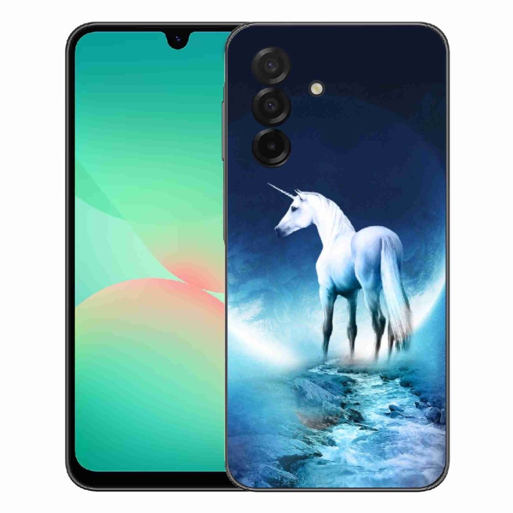 Gélový kryt mmCase na Samsung Galaxy A27 5G - biely jednorožec