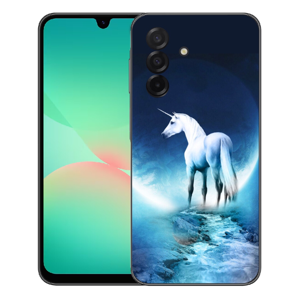 Gélový kryt mmCase na Samsung Galaxy A27 5G - biely jednorožec