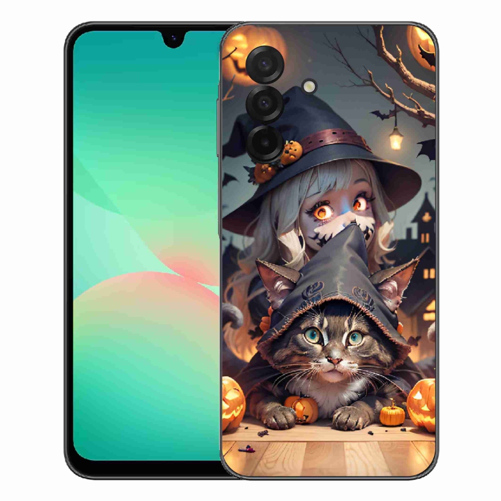 Gélový kryt mmCase na Samsung Galaxy A27 5G - čarodejnica s mačkou