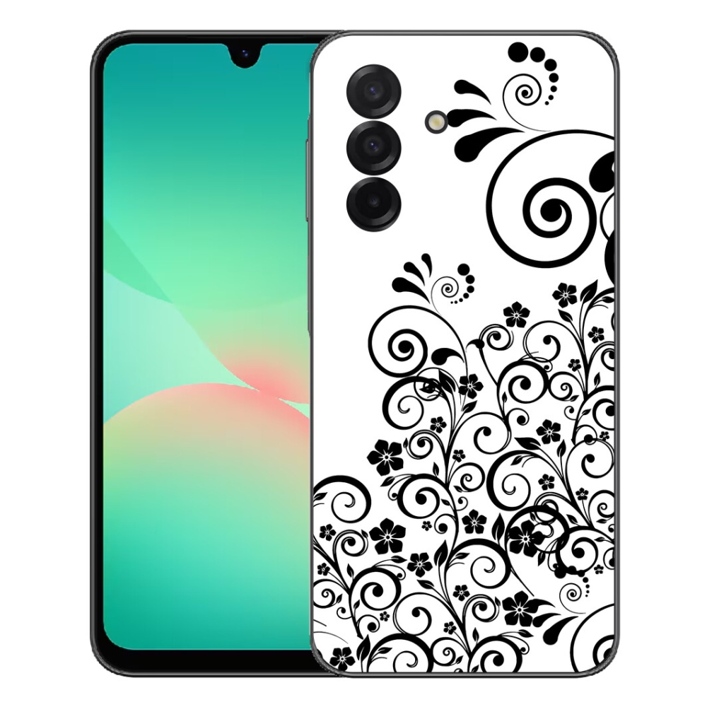 Gélový kryt mmCase na Samsung Galaxy A27 5G - čiernobiele kvetinové vzory