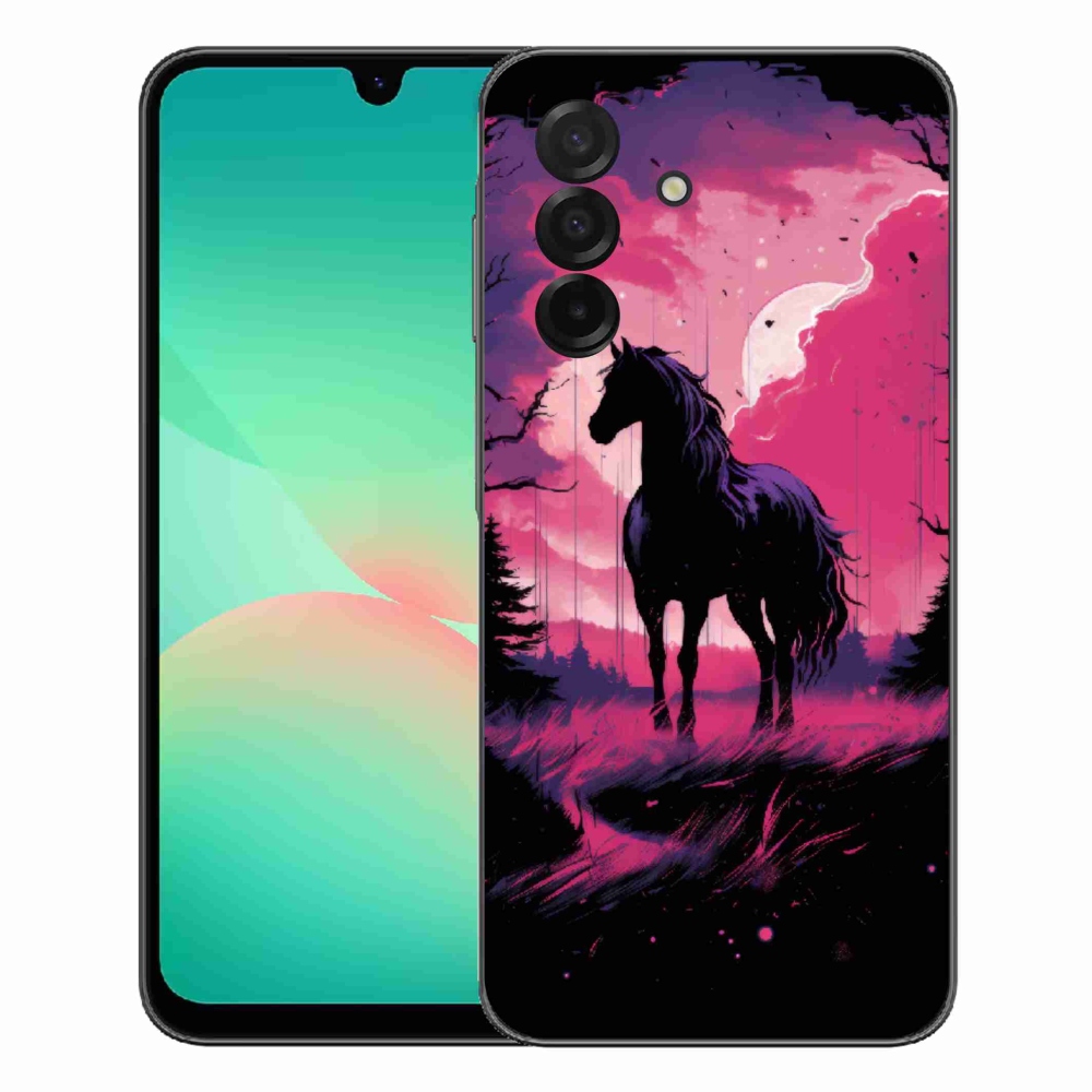 Gélový kryt mmCase na Samsung Galaxy A27 5G - čierny kreslený kôň 1