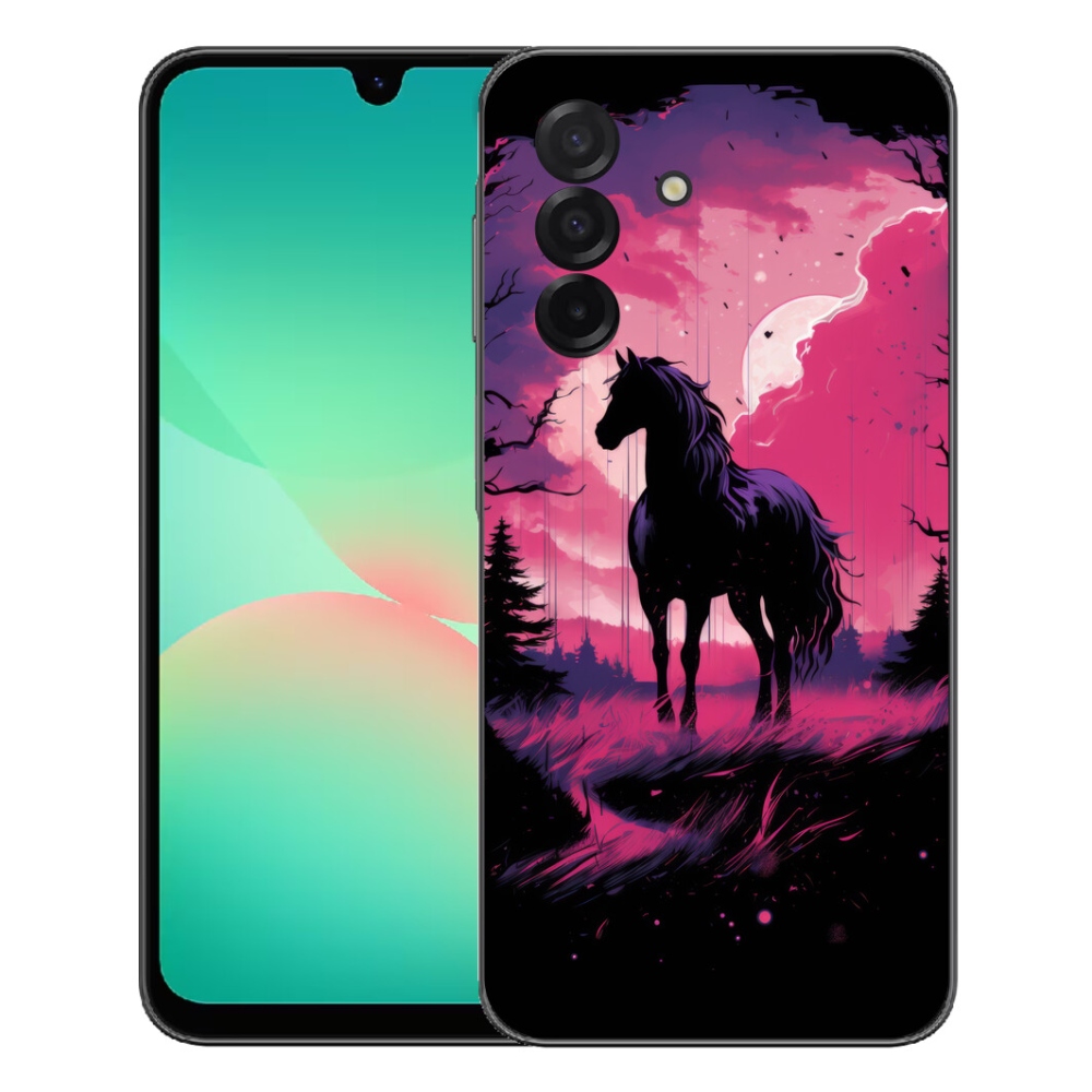 Gélový kryt mmCase na Samsung Galaxy A27 5G - čierny kreslený kôň 1