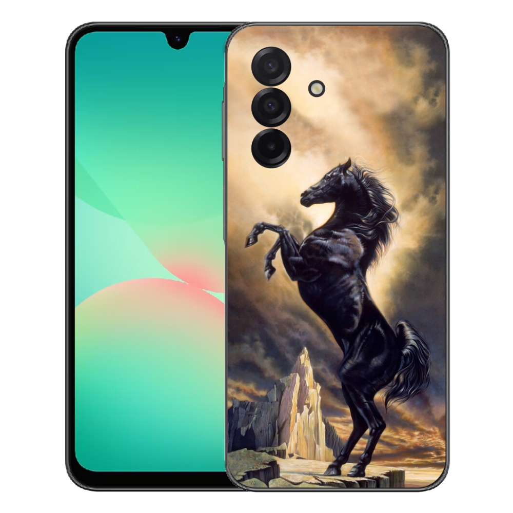 Gélový kryt mmCase na Samsung Galaxy A27 5G - čierny kreslený kôň