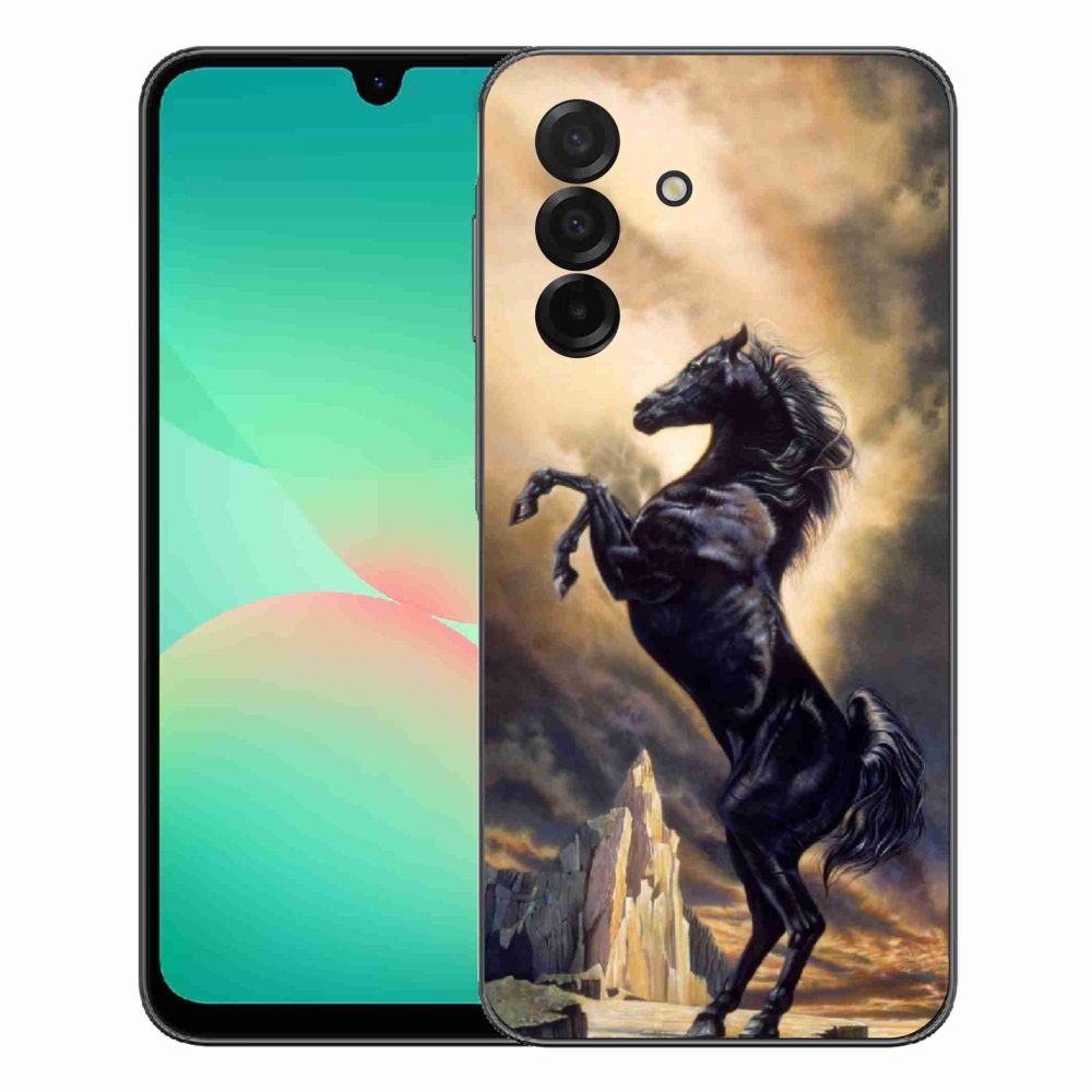 Gélový kryt mmCase na Samsung Galaxy A27 5G - čierny kreslený kôň