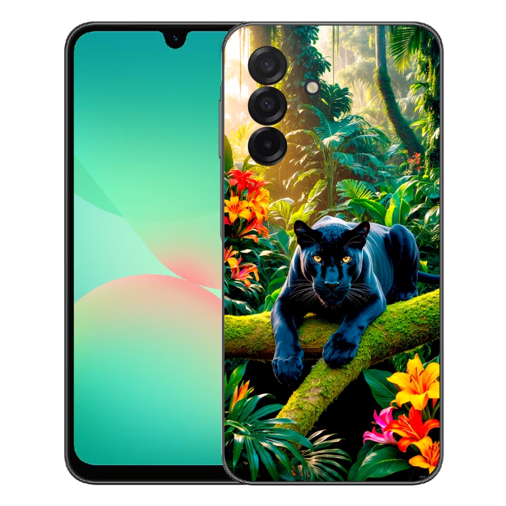 Gélový kryt mmCase na Samsung Galaxy A27 5G - čierny panter v džungli