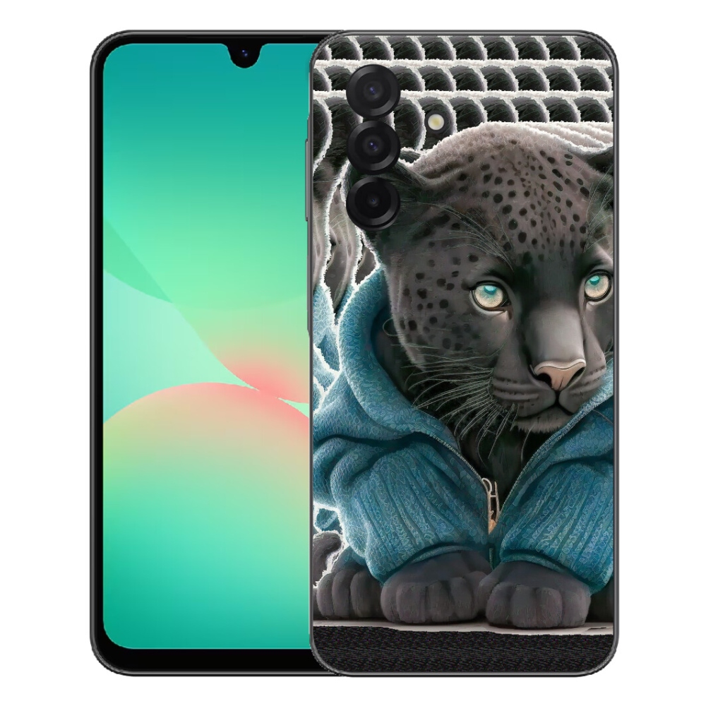 Gélový kryt mmCase na Samsung Galaxy A27 5G - čierny panter vo svetri