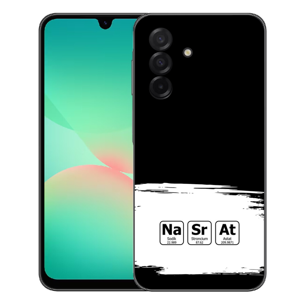 Gélový kryt mmCase na Samsung Galaxy A27 5G - chemické prvky bieločierne pozadie