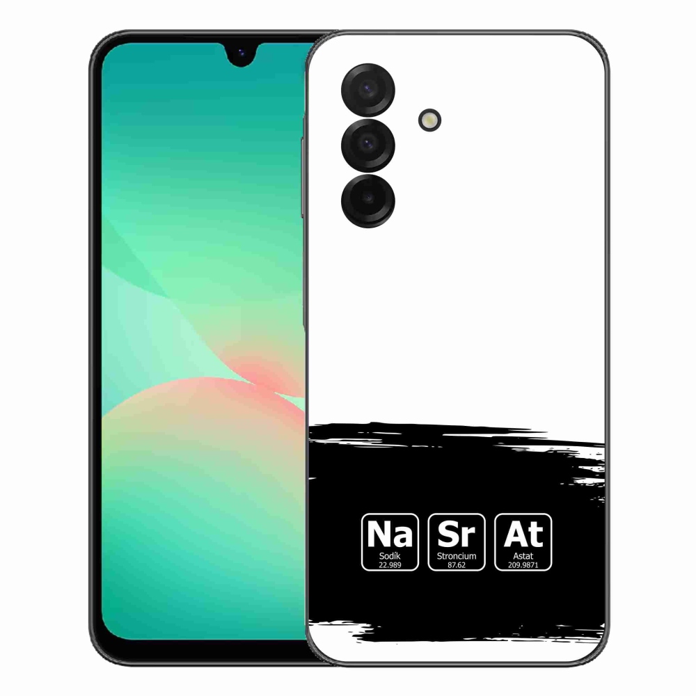 Gélový kryt mmCase na Samsung Galaxy A27 5G - chemické prvky čiernobiele pozadie
