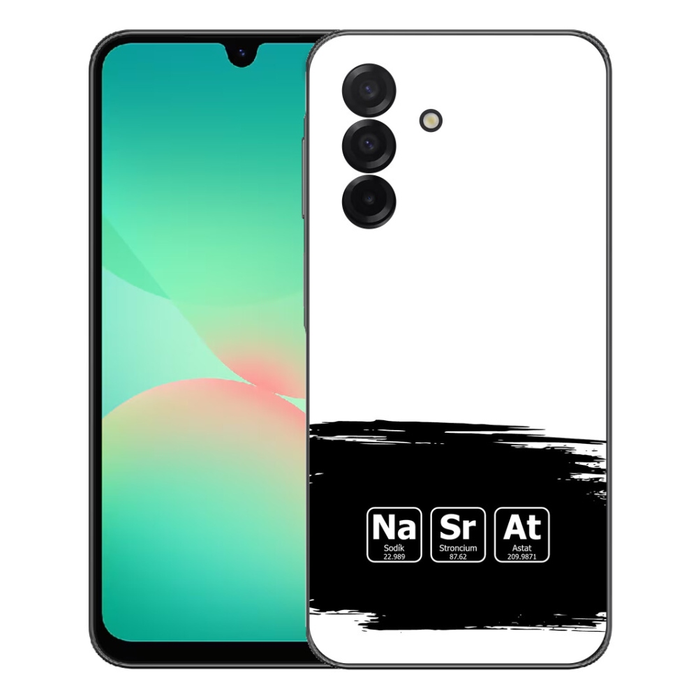 Gélový kryt mmCase na Samsung Galaxy A27 5G - chemické prvky čiernobiele pozadie