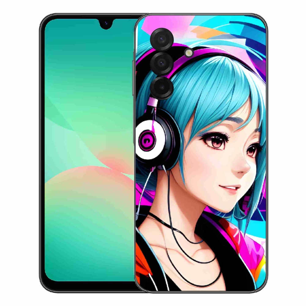 Gélový kryt mmCase na Samsung Galaxy A27 5G - dievča so slúchadlami