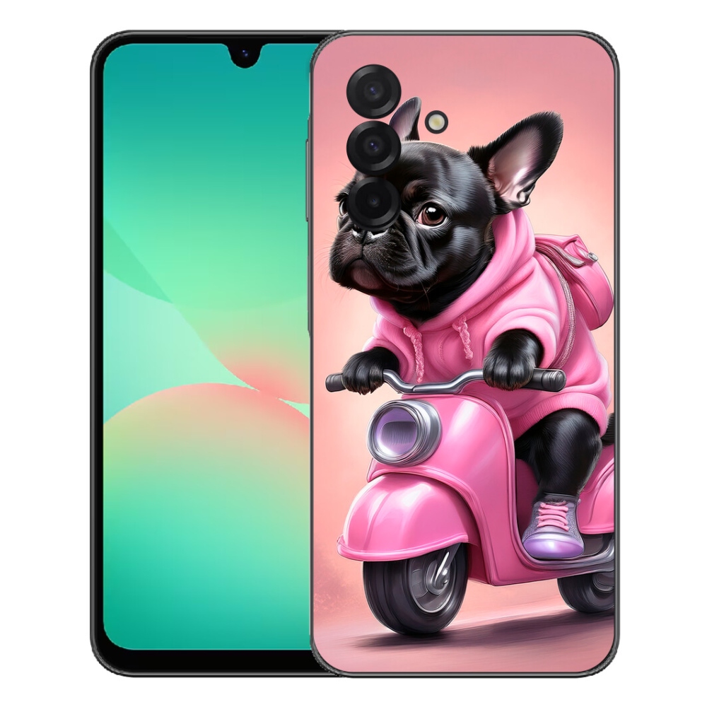 Gélový kryt mmCase na Samsung Galaxy A27 5G - francúzsky buldoček na skútri