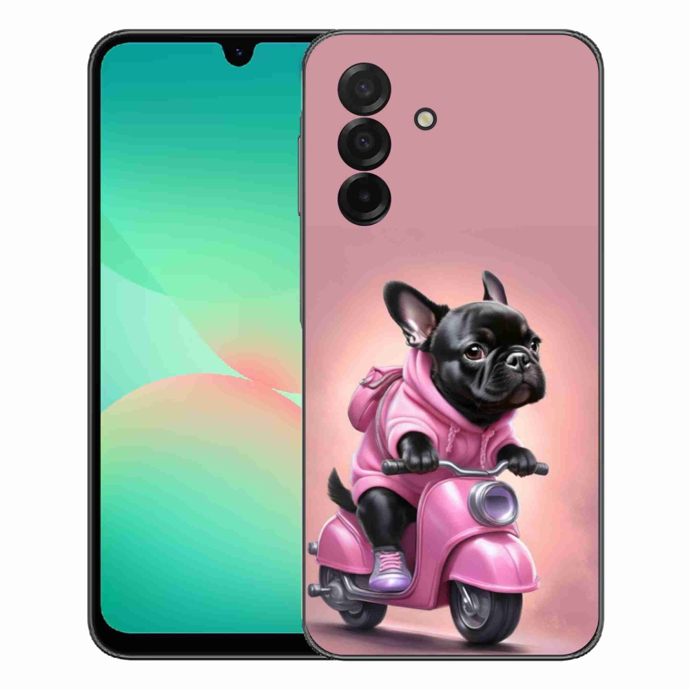 Gélový kryt mmCase na Samsung Galaxy A27 5G - francúzsky buldoček na skútri