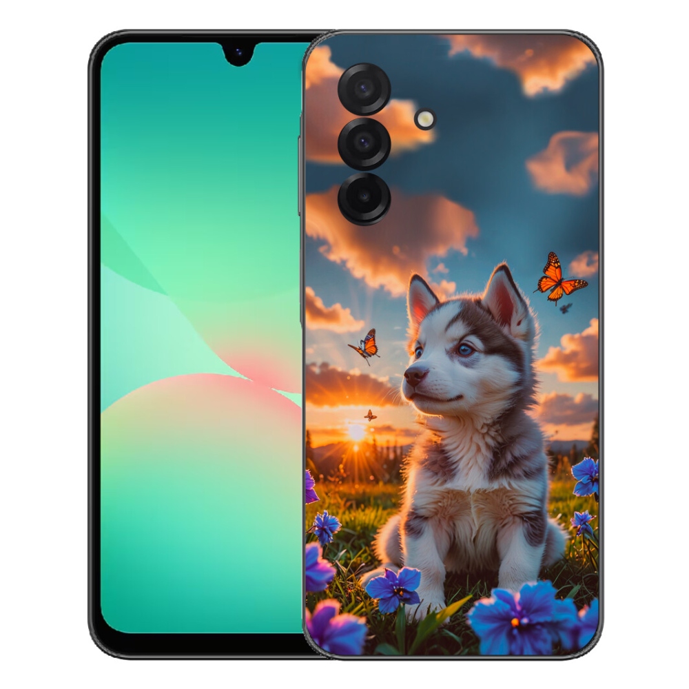 Gélový kryt mmCase na Samsung Galaxy A27 5G - husky pri západe slnka