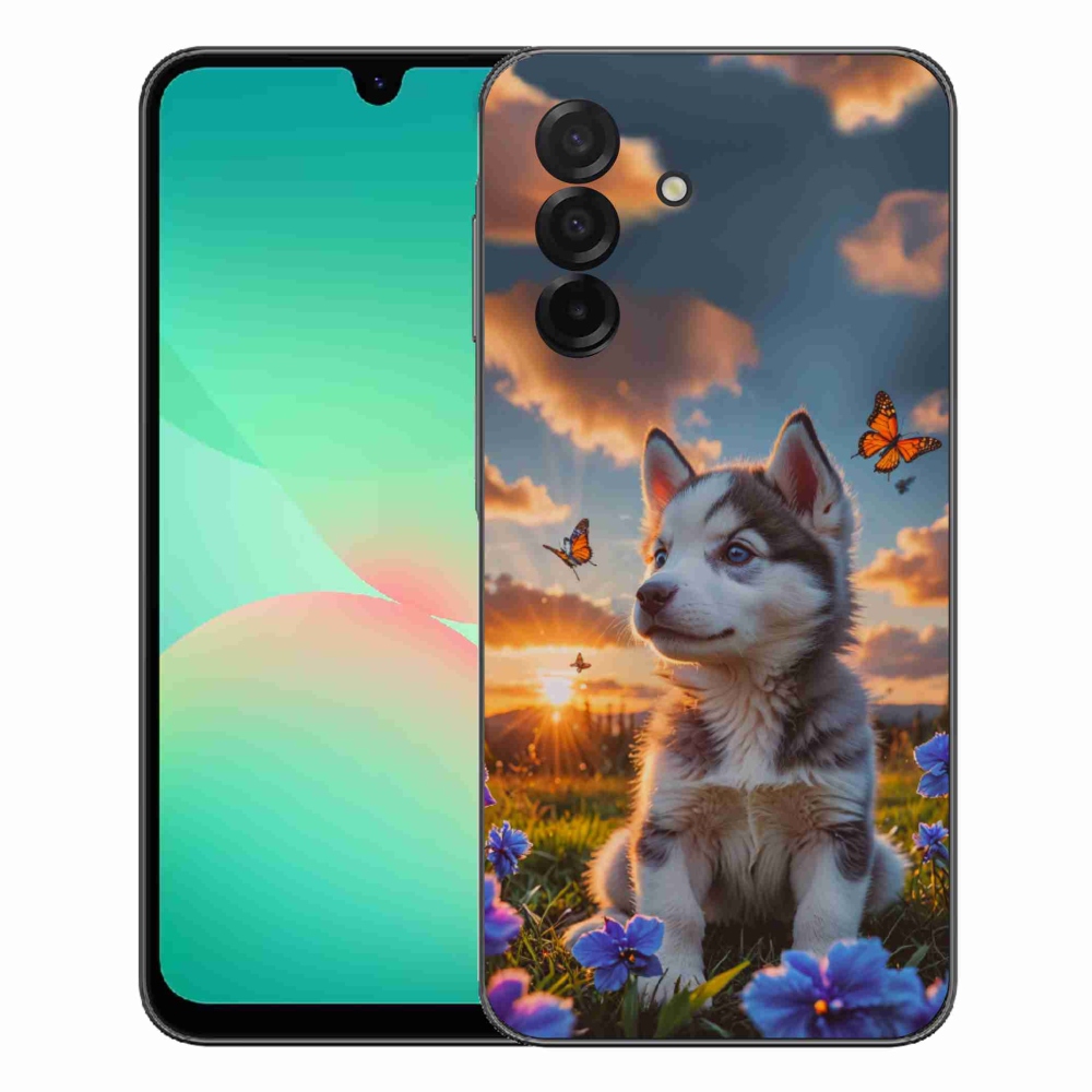 Gélový kryt mmCase na Samsung Galaxy A27 5G - husky pri západe slnka