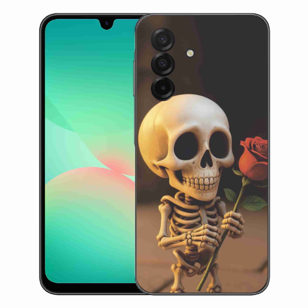 Gélový kryt mmCase na Samsung Galaxy A27 5G - kostlivec s ružou