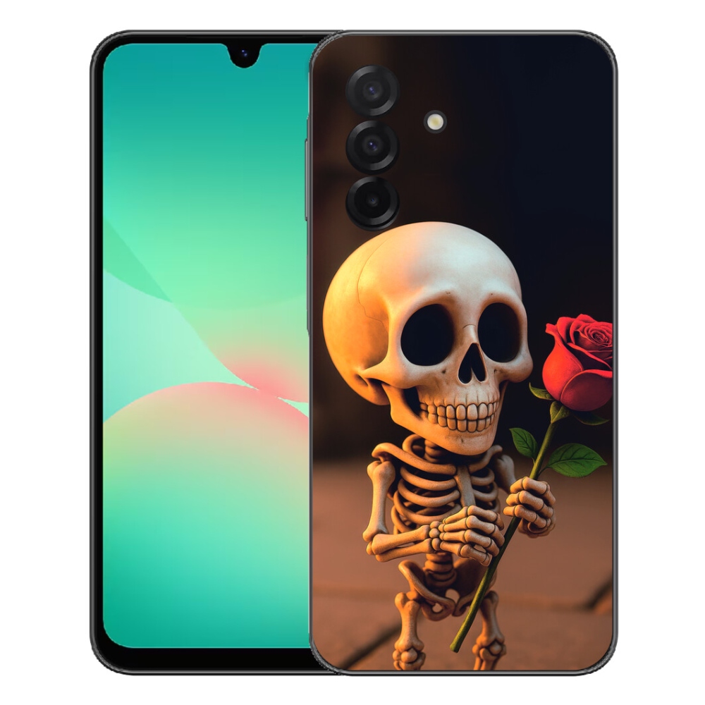 Gélový kryt mmCase na Samsung Galaxy A27 5G - kostlivec s ružou