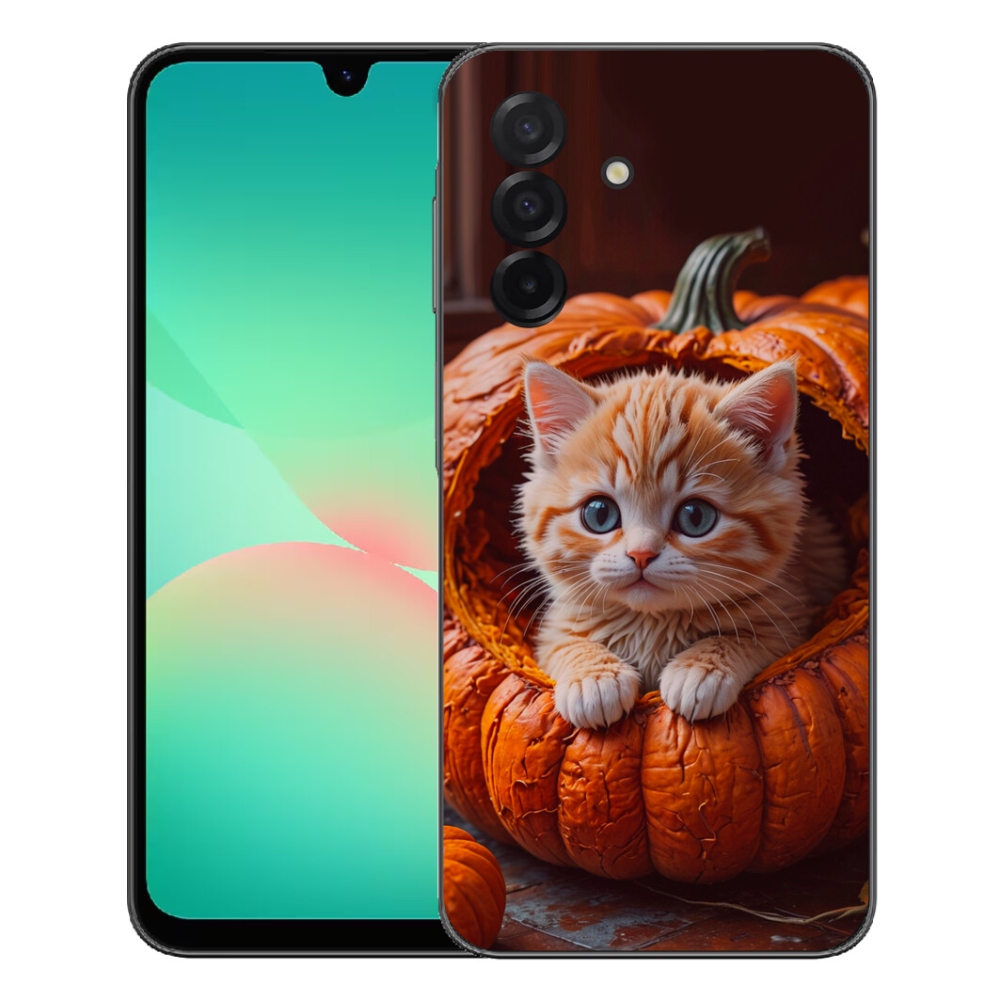 Gélový kryt mmCase na Samsung Galaxy A27 5G - mačiatko a tekvica 2