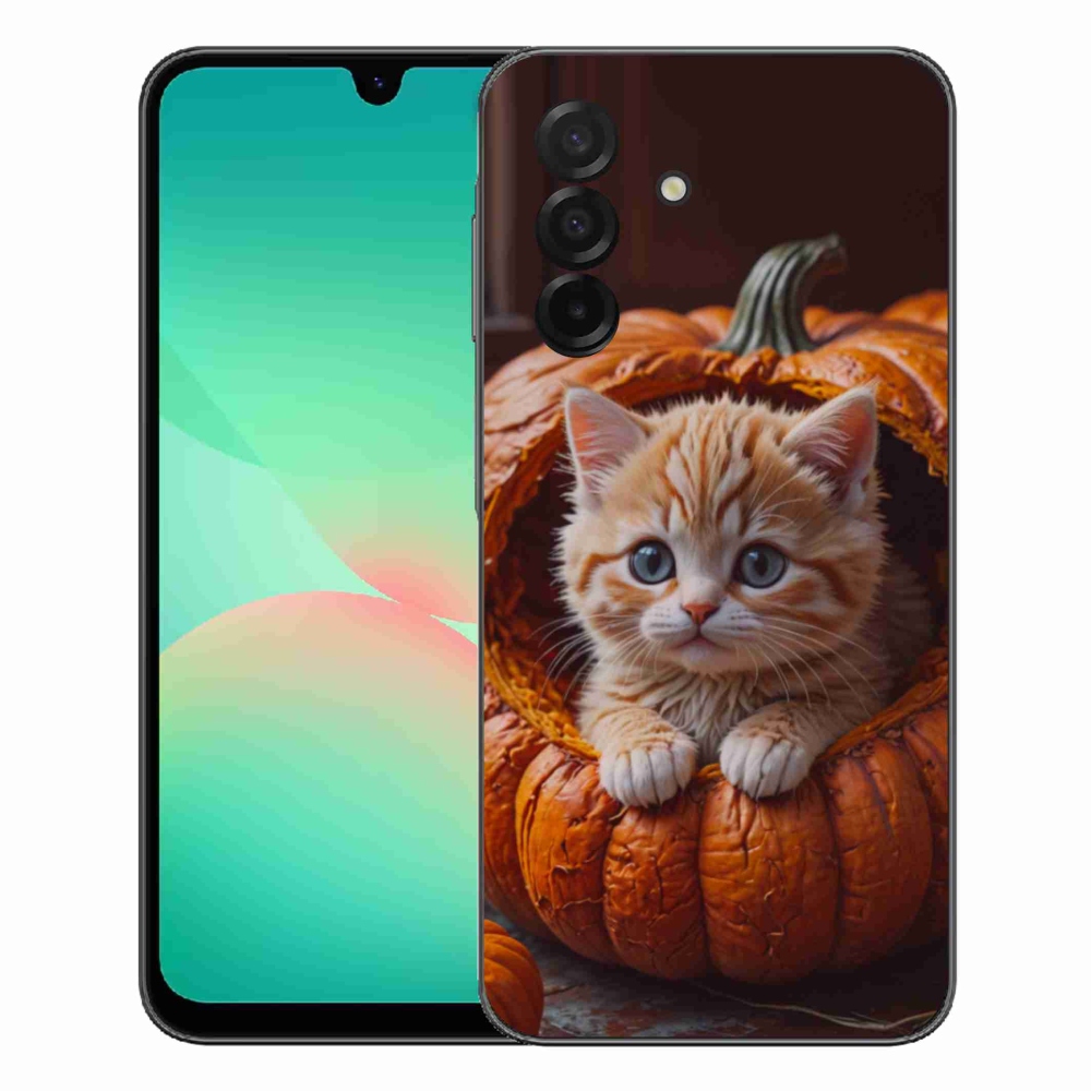Gélový kryt mmCase na Samsung Galaxy A27 5G - mačiatko a tekvica 2