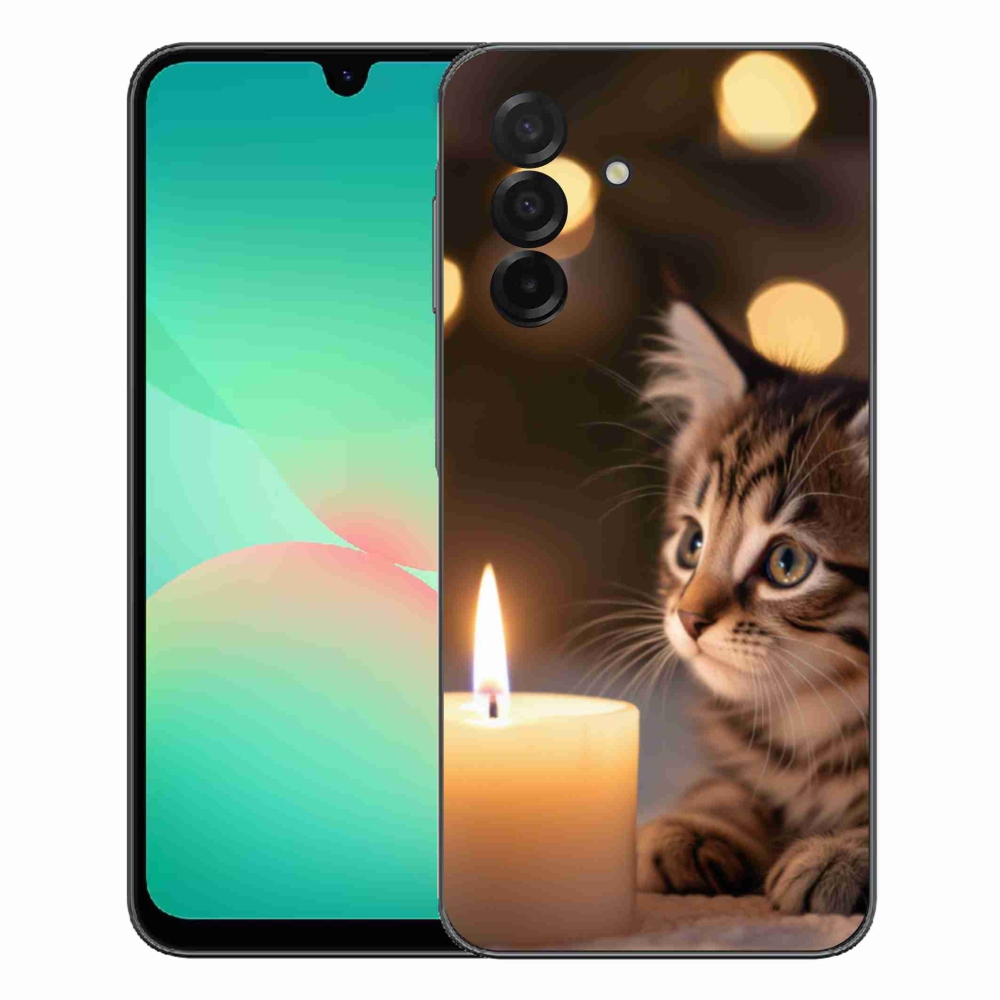 Gélový kryt mmCase na Samsung Galaxy A27 5G - mačiatko a sviečka