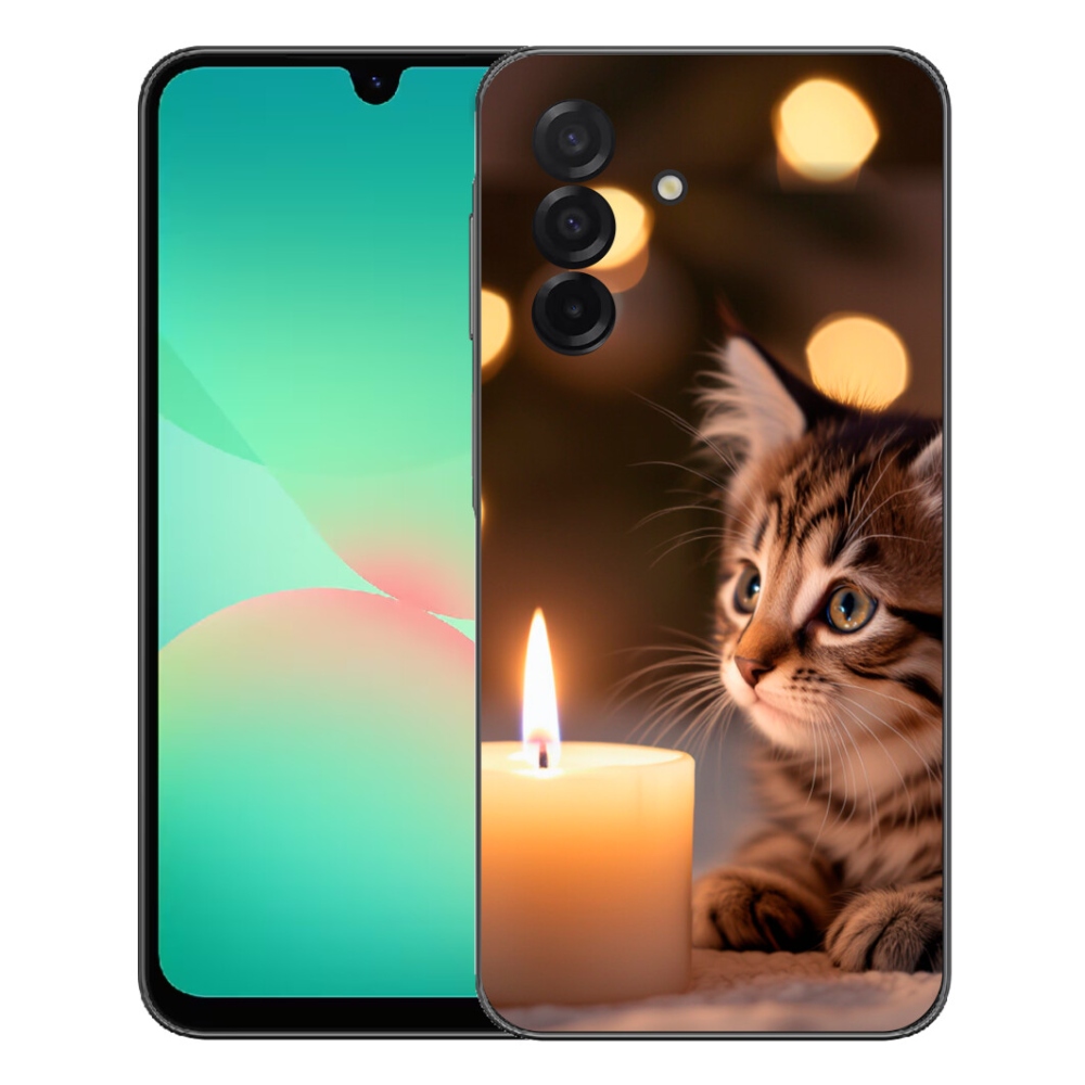 Gélový kryt mmCase na Samsung Galaxy A27 5G - mačiatko a sviečka