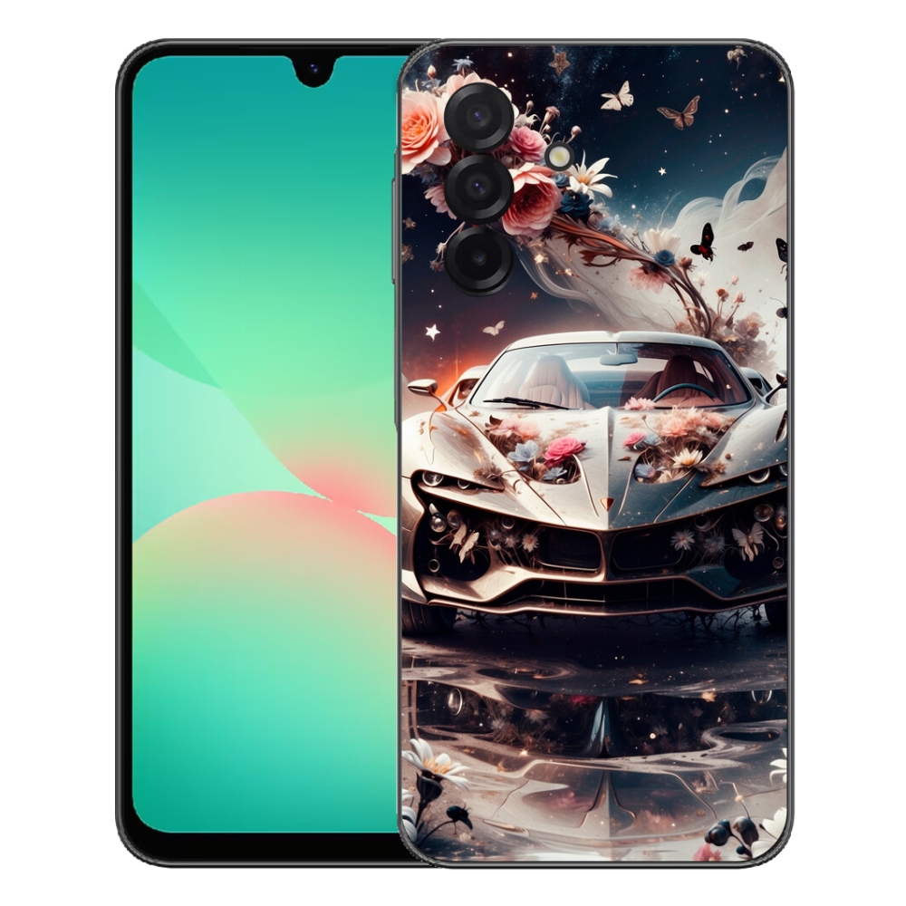 Gélový kryt mmCase na Samsung Galaxy A27 5G - kvetinový športový automobil